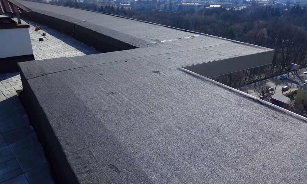 Torch-on felt garage roofing