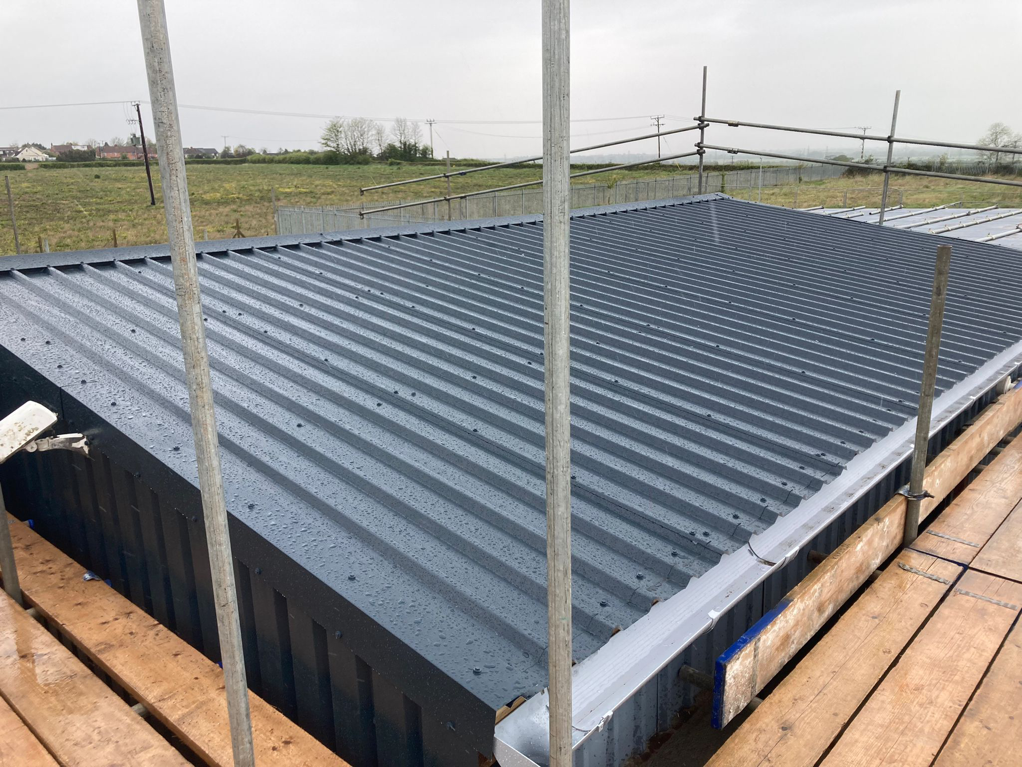 Garage roof replacement in progress